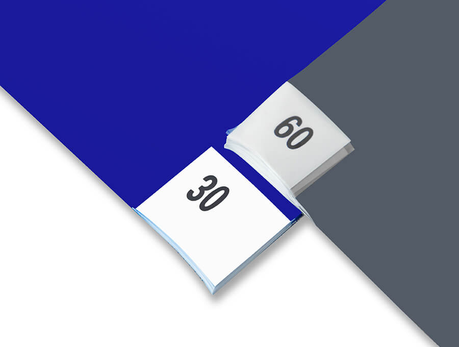 different number tags of sticky mats